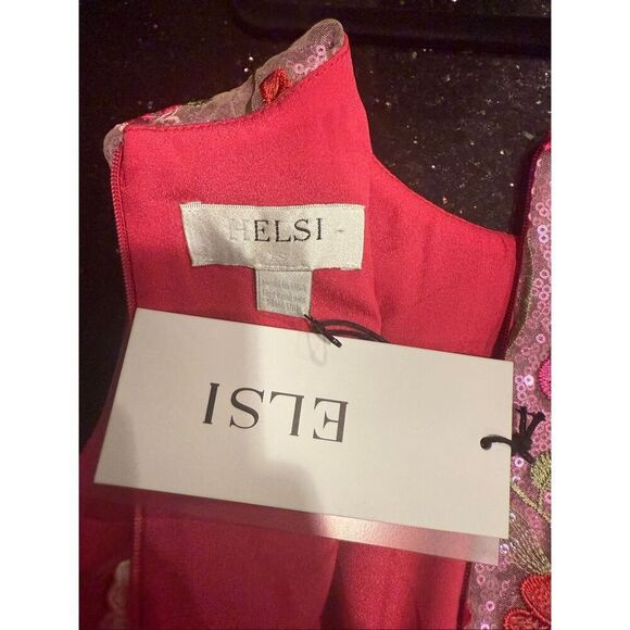 HELSI Miranda 3D Floral Sequin Mini Dress -Fuchsia Cocktail Party Size XS NWT - Picture 5 of 7